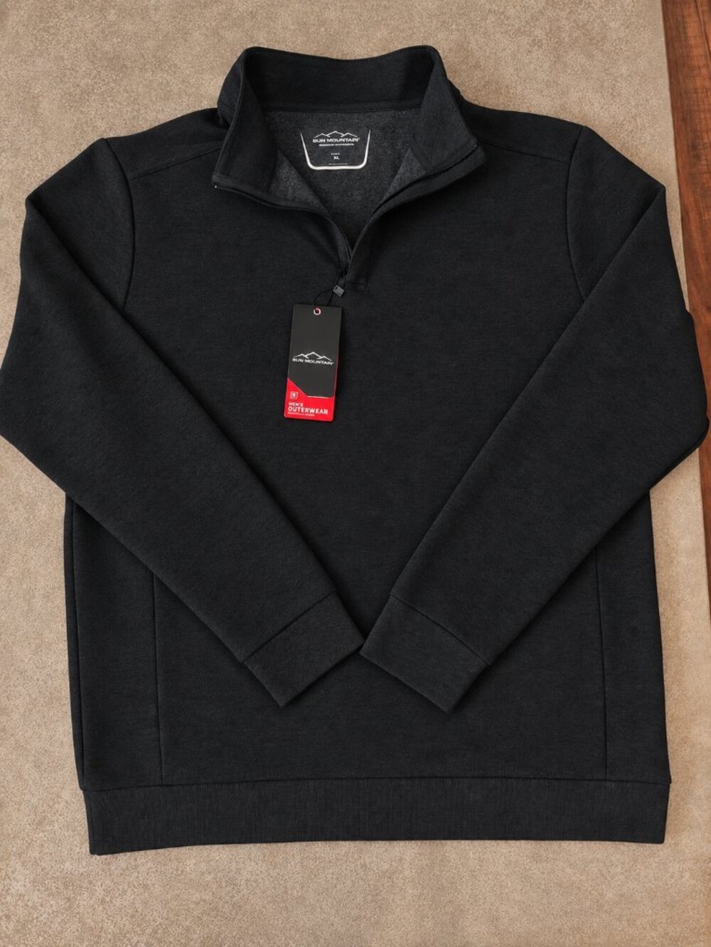 NWT Sun Mountain Hudson Quarter Zip Golf Pullover Black XL
